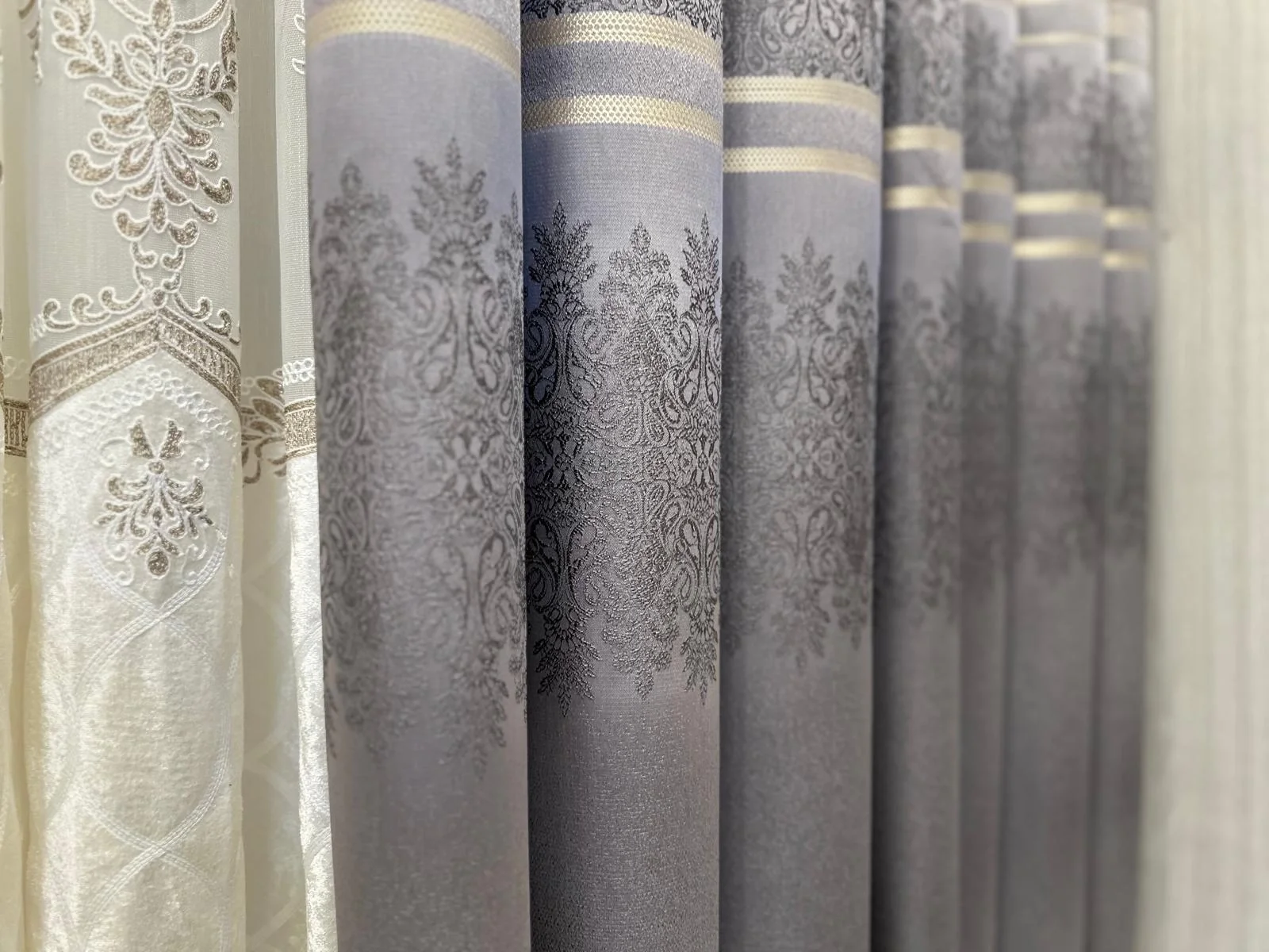 NİVEMESHOME FT632255 V-5422 GRIS DE ANTAKYA 1/3 TELA DE CORTINA PLEGABLE APMT
