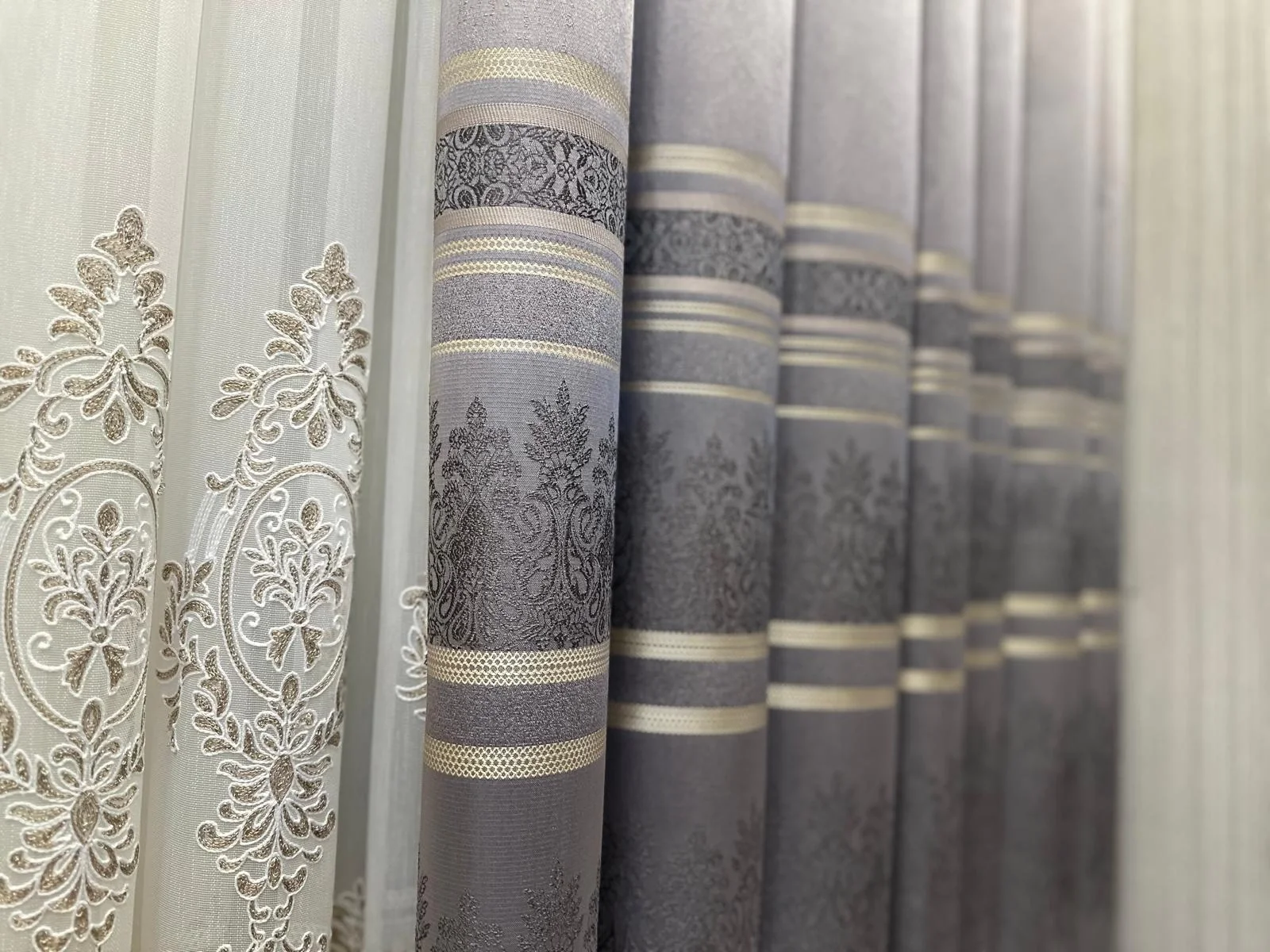 NİVEMESHOME FT632255 V-5422 GRIS DE ANTAKYA 1/3 TELA DE CORTINA PLEGABLE APMT
