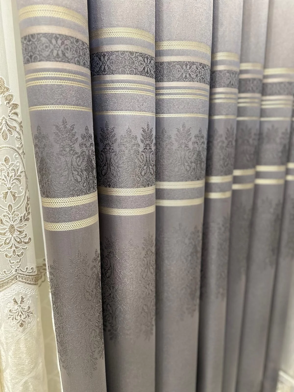 NİVEMESHOME FT632255 V-5422 GRIS DE ANTAKYA 1/3 TELA DE CORTINA PLEGABLE APMT