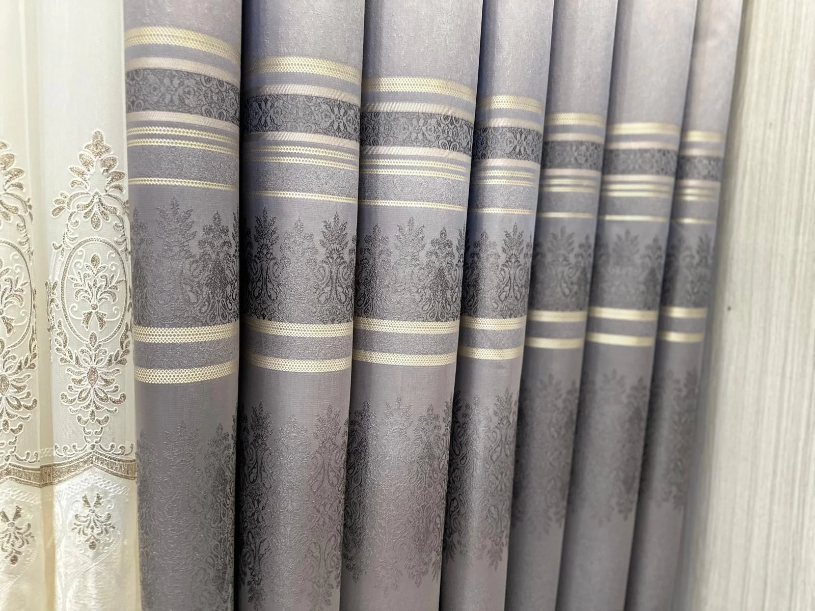 NİVEMESHOME FT632255 V-5422 GRIS DE ANTAKYA 1/3 TELA DE CORTINA PLEGABLE APMT