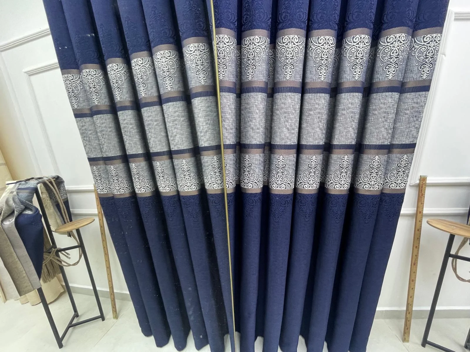 NİVEMESHOME FT672069 V-530 FUNDA LACİVERT 1/3 SIK PİLELİ FON PERDE APM