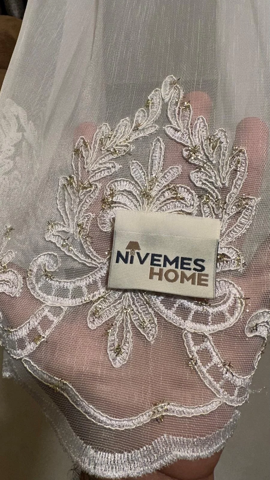 NİVEMESHOME GOLD ДЕТАЛИЗИРОВАННЫЙ ЖЕМЧУЖНЫЙ 2967 1/3 ГУСТОЙ ШТАПЕЛЬНЫЙ ТЮЛЬ ШТОРА APM