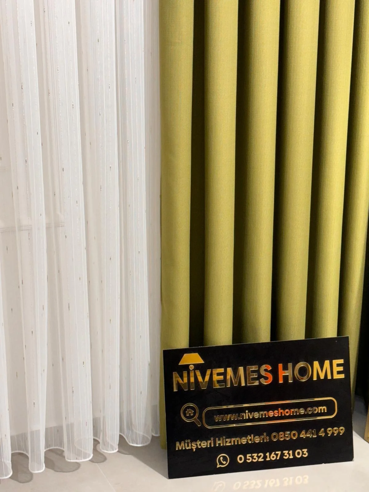 NİVEMESHOME GOLD DETAYLI SİMLİ 1/3 SIK PİLELİ TÜL PERDE APM