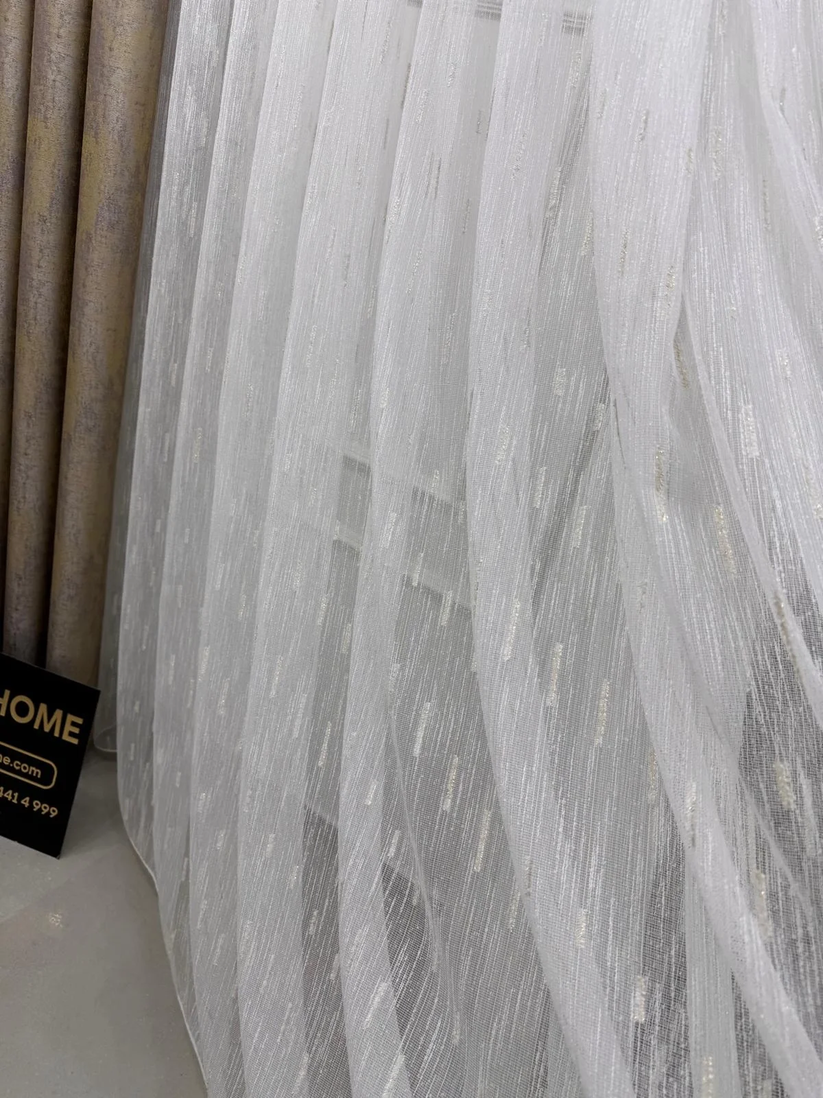 NİVEMESHOME GOLD BEARDED TULLE 1/3 DENSE PILE TULLE CURTAIN APM