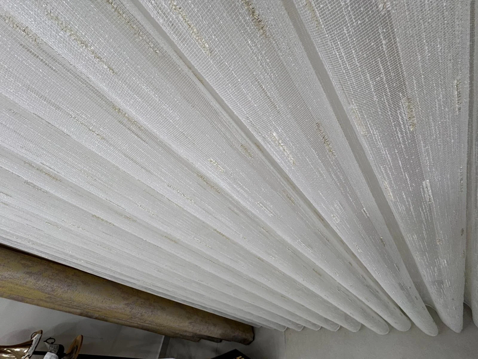 NİVEMESHOME GOLD BEARDED TULLE 1/3 DENSE PILE TULLE CURTAIN APM