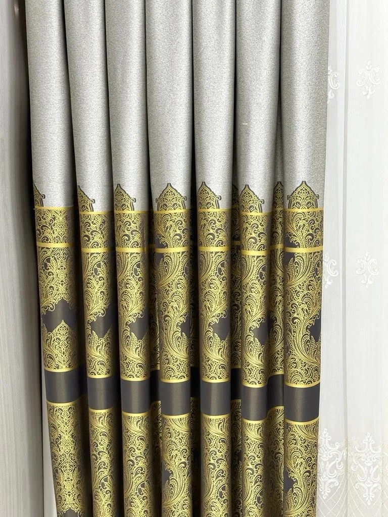 NİVEMESHOME GÖNEN GRİ-GOLD 671539 V-2503 1/3 SIK PİLELİ FON PERDE APM