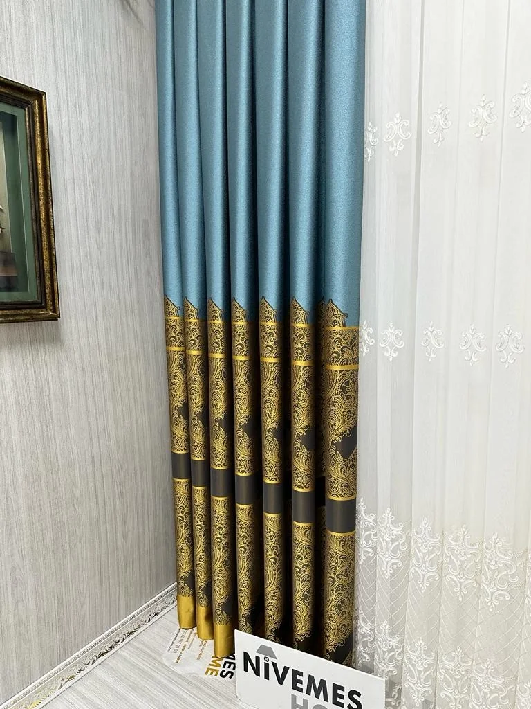 NİVEMESHOME GÖNEN TURKUAZ-GOLD 671539 1/3 ЩЕЛКУЮТ ПОЛУБРУМ АПМ