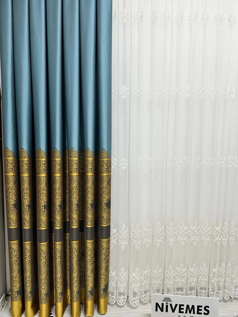 NİVEMESHOME GÖNEN TURKUAZ-GOLD 671539 1/3 ЩЕЛКУЮТ ПОЛУБРУМ АПМ