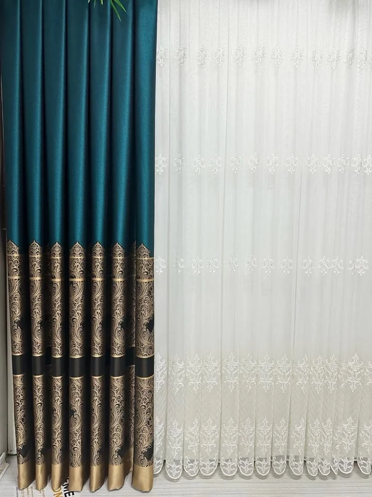 NİVEMESHOME GÖNEN EMERALD GREEN 671539 V-901 1/3 DENSE PILE CURTAIN FABRIC APM