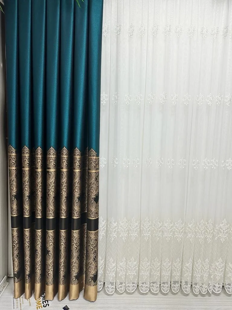 NİVEMESHOME GÖNEN EMERALD GREEN 671539 V-901 1/3 DENSE PILE CURTAIN FABRIC APM