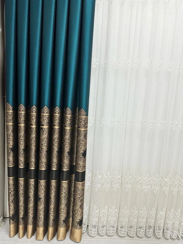 NİVEMESHOME GÖNEN EMERALD GREEN 671539 V-901 1/3 DENSE PILE CURTAIN FABRIC APM