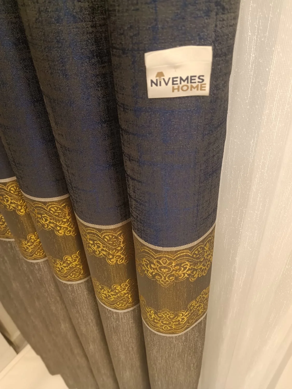 NİVEMESHOME GÜNİZ FJ631663 V-503 ТЕМНО-ЗОЛОТАЯ 1/3 ПЛОТНО ПЕЛЕНАНАЯ ЗАНАВЕСКА