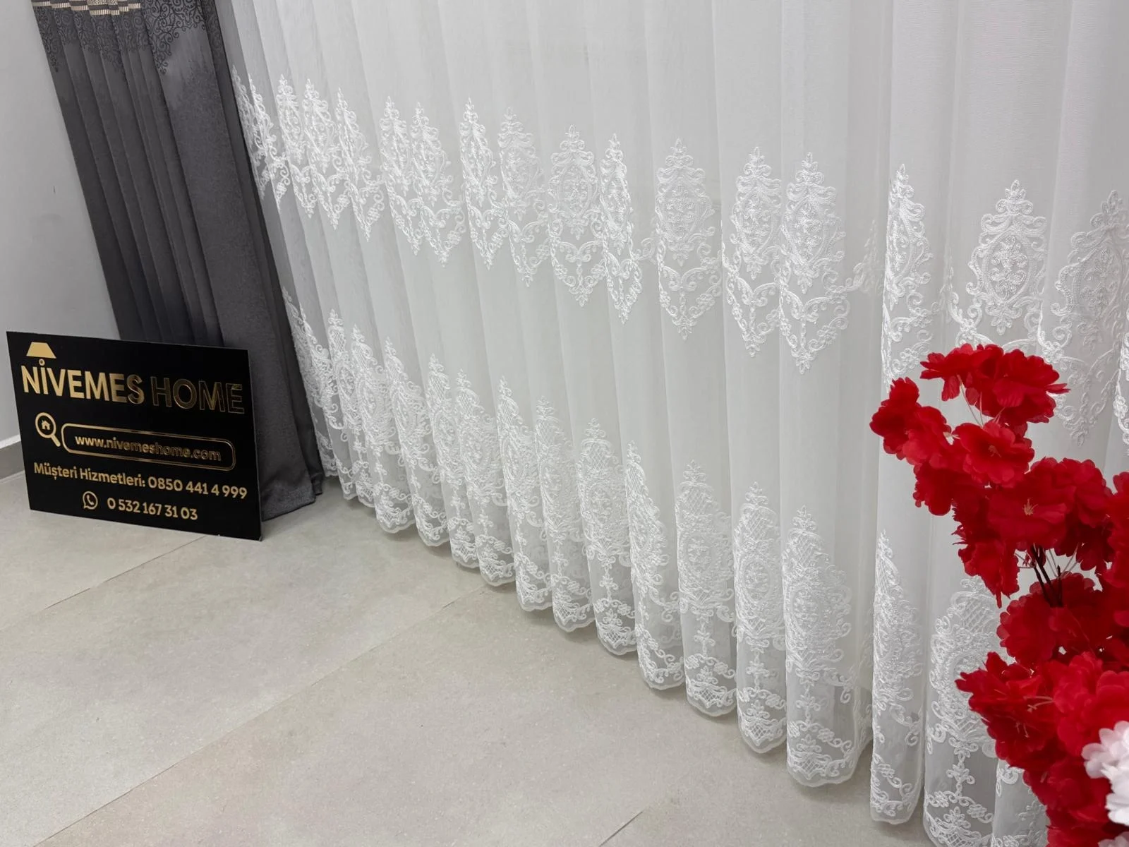 NİVEMESHOME HARE 1/3 PİLELİ TÜL PERDE APM