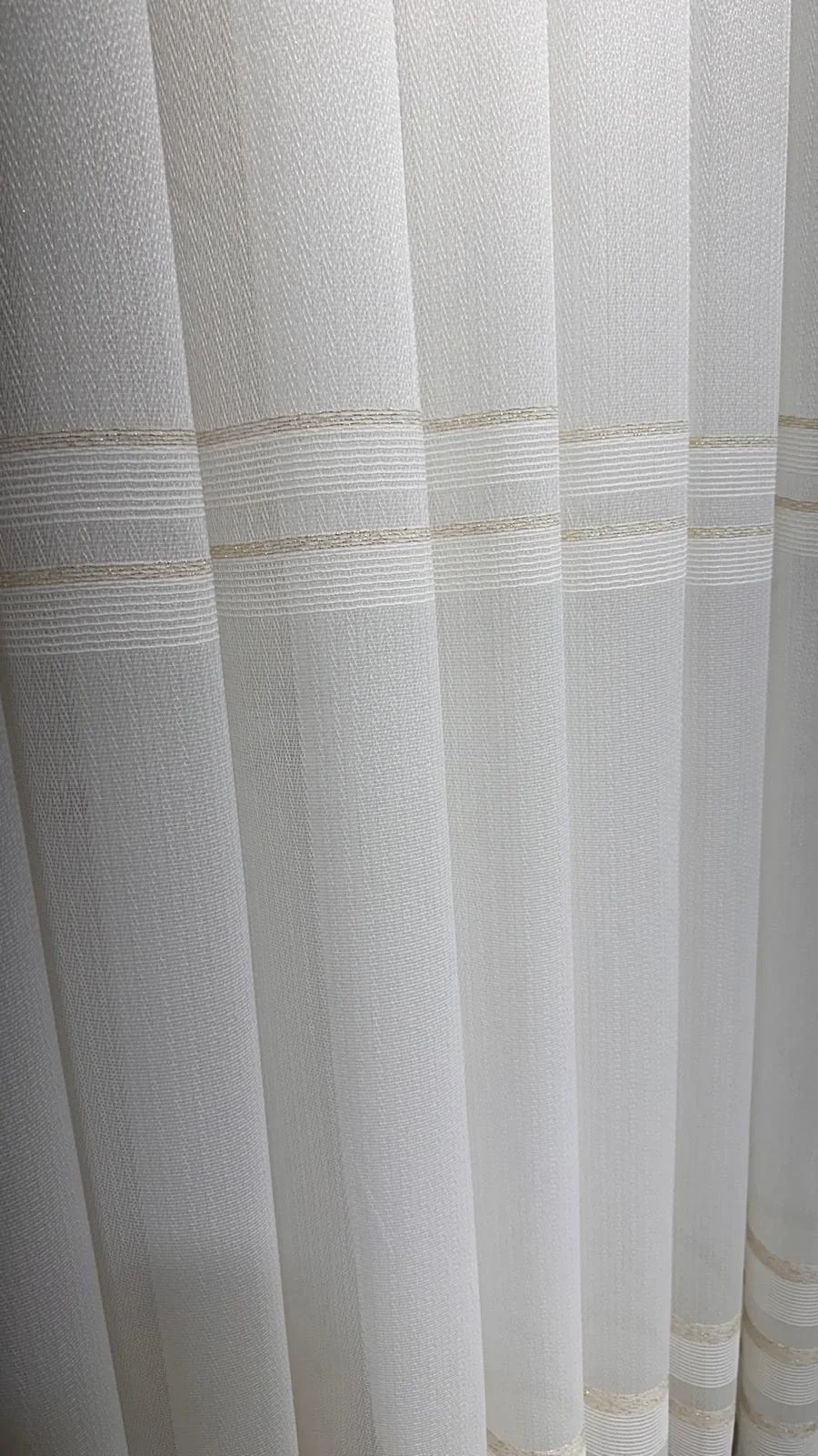 NİVEMESHOME HAVEN 3023 GOLD DETAYLI 1/2,5 SIK PİLELİ TÜL PERDE APM