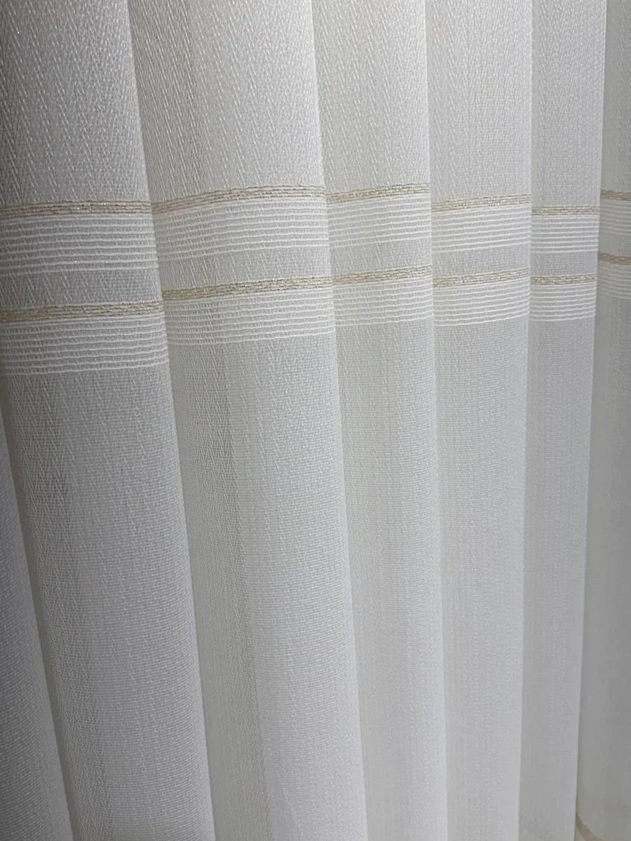 NİVEMESHOME HAVEN 3023 GOLD DETAYLI 1/3 SIK PİLELİ TÜL PERDE APM