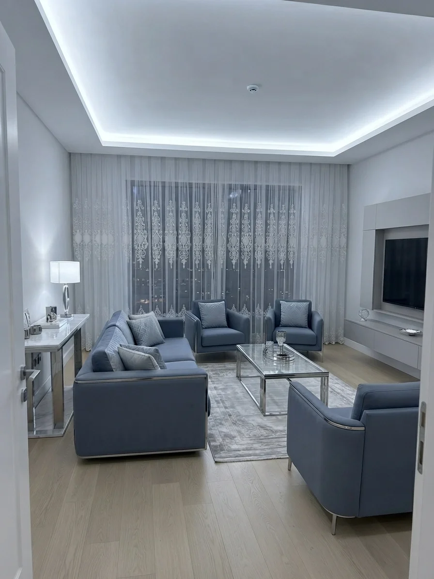 NİVEMESHOME HAYALLİFE APLİK-6 ALTIN 1/2,5 PİLELİ TÜL PERDE APM