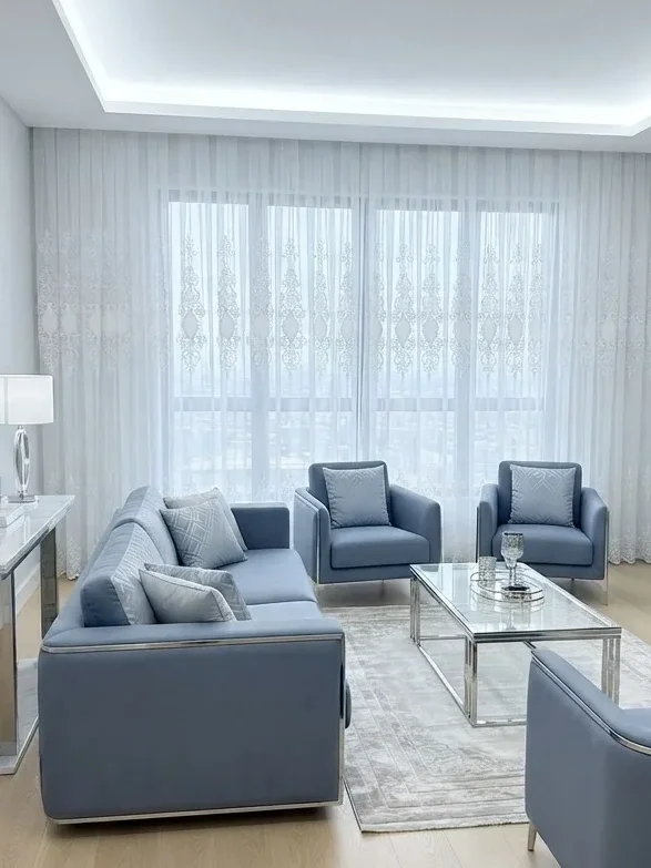 NİVEMESHOME HAYALLİFE APLİK-6 ALTIN 1/2,5 PİLELİ TÜL PERDE APM