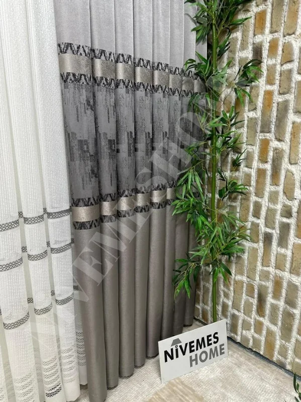 NİVEMESHOME HAYALLİFE ATLAS V-5412 1/3 SIK PİLELİ FON PERDE APM