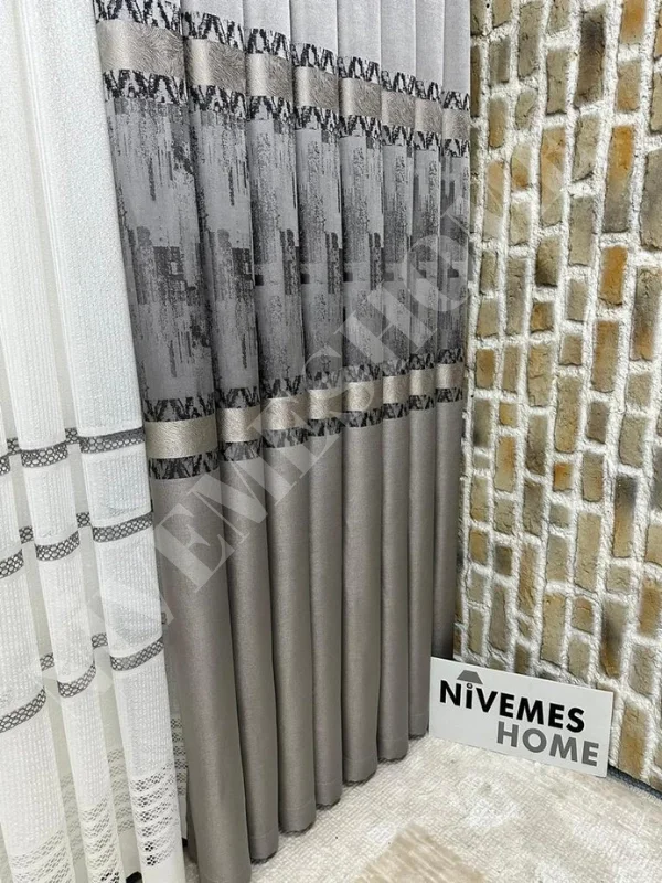 NİVEMESHOME HAYALLİFE ATLAS V-5412 1/3 SIK PİLELİ FON PERDE APM