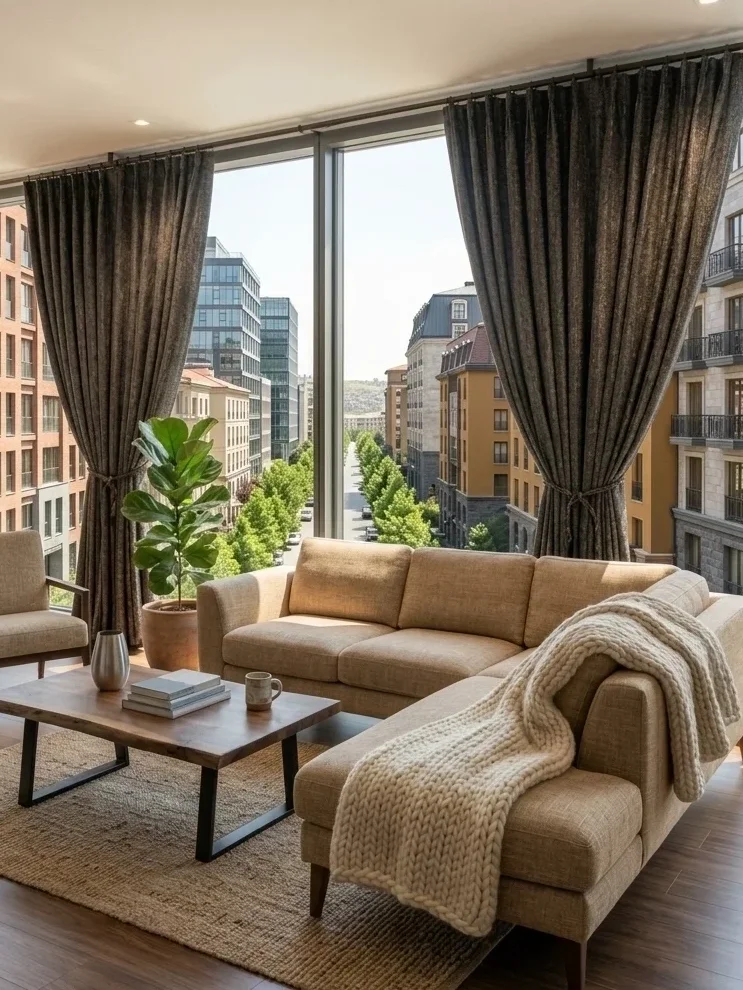 NİVEMESHOME HAZAN 2501 SİYAH 1/3 PİLELİ  FON PERDE APM