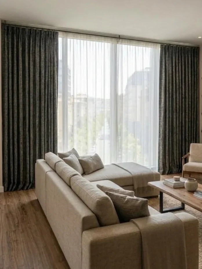 NİVEMESHOME HAZAN 2501 SİYAH 1/3 PİLELİ  FON PERDE APM