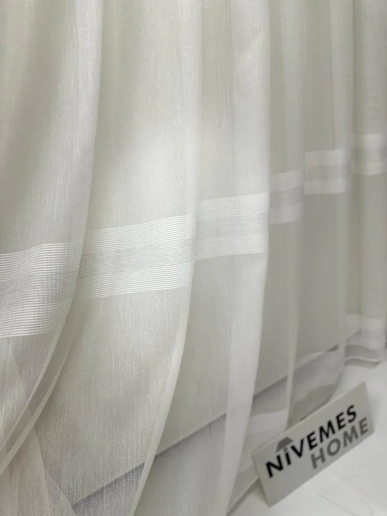 NİVEMESHOME HERCAİ HY019 SILVER 1/3 DENSELY PLEATED TULLE CURTAIN APM