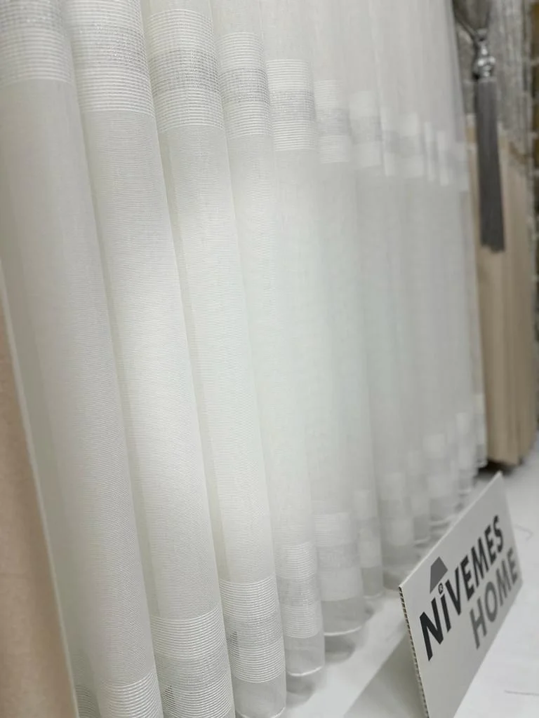 NİVEMESHOME HERCAİ HY019 SILVER 1/3 DENSELY PLEATED TULLE CURTAIN APM
