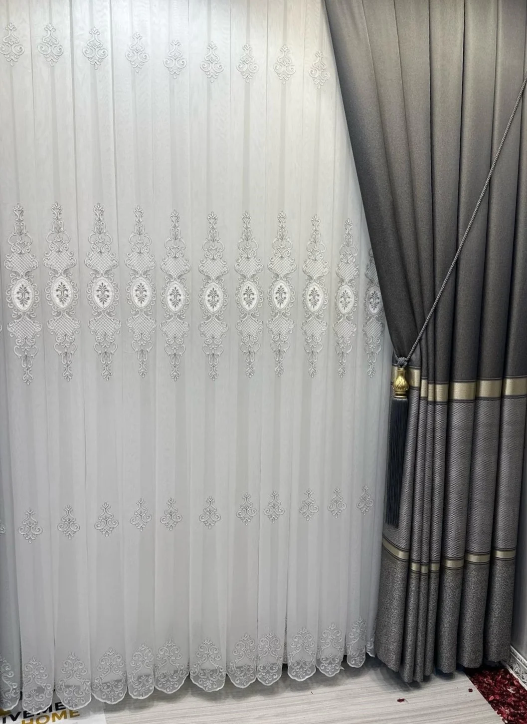 NİVEMESHOME CRESCENT 1/3 DENSELY PLEATED TULLE CURTAIN APM