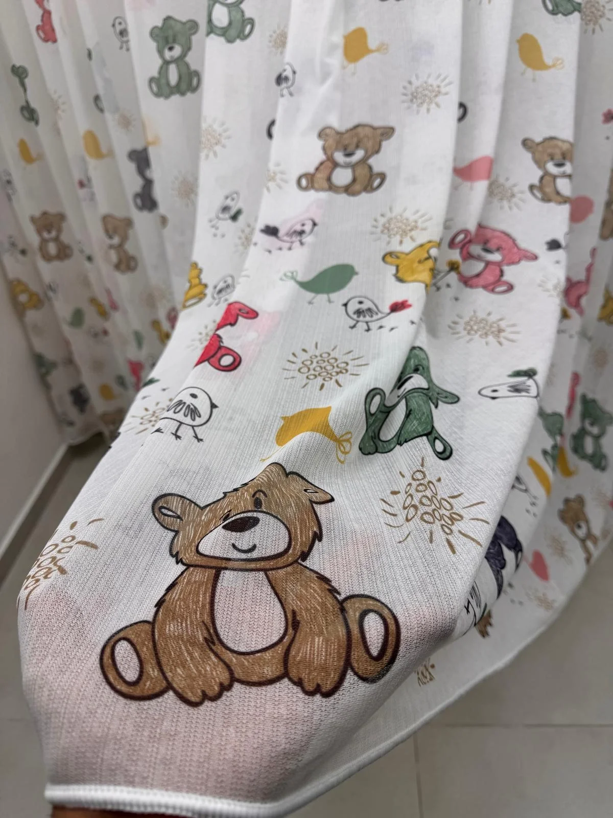 NİVEMESHOME HYL00009.801 ESTE BEAR ÇOCUK ODASI 1/2.5 PİLE TÜL PERDE PEMBE APM