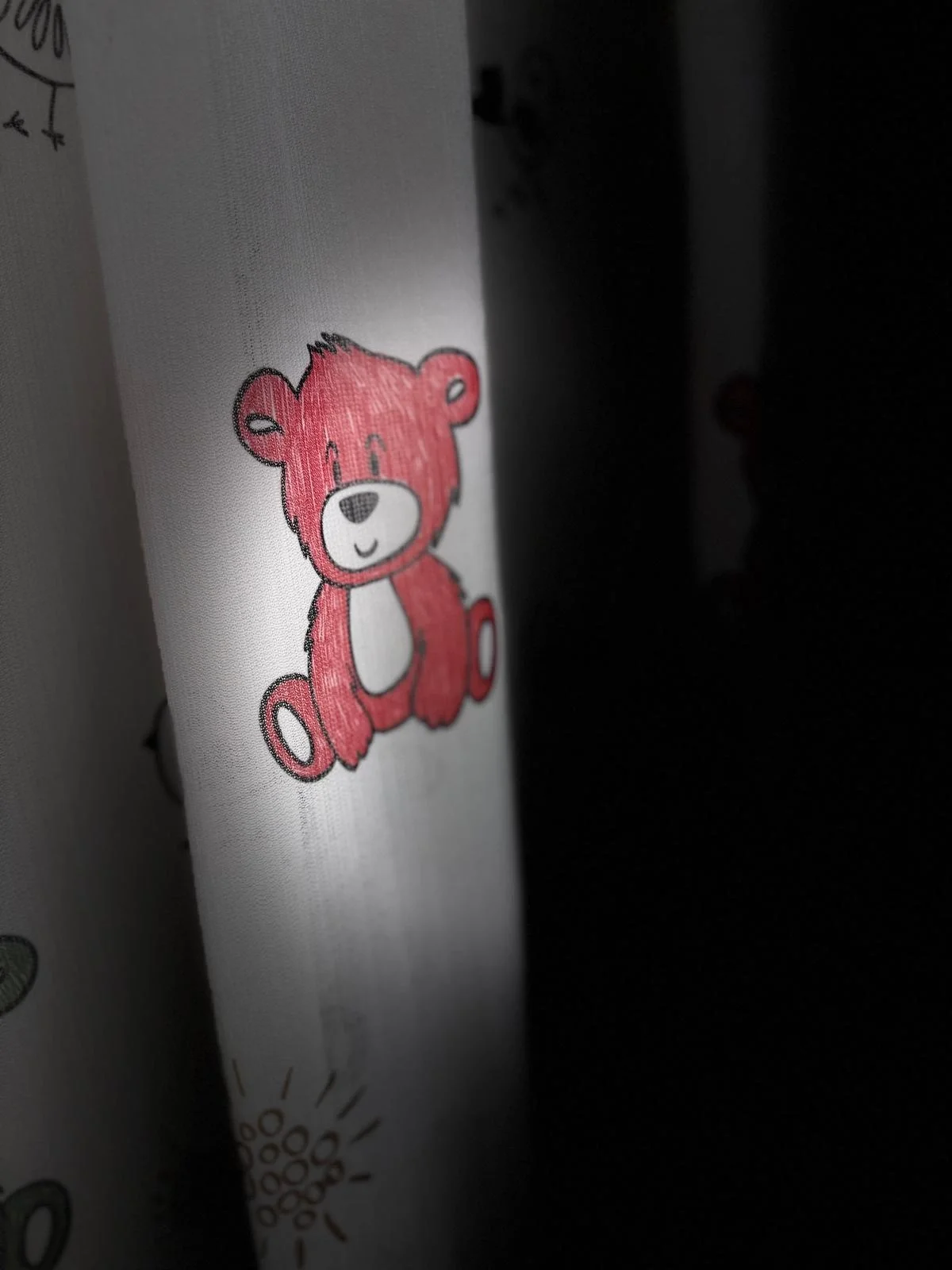 NİVEMESHOME HYL00009.801 ESTE BEAR ÇOCUK ODASI 1/2.5 PİLE TÜL PERDE PEMBE APM