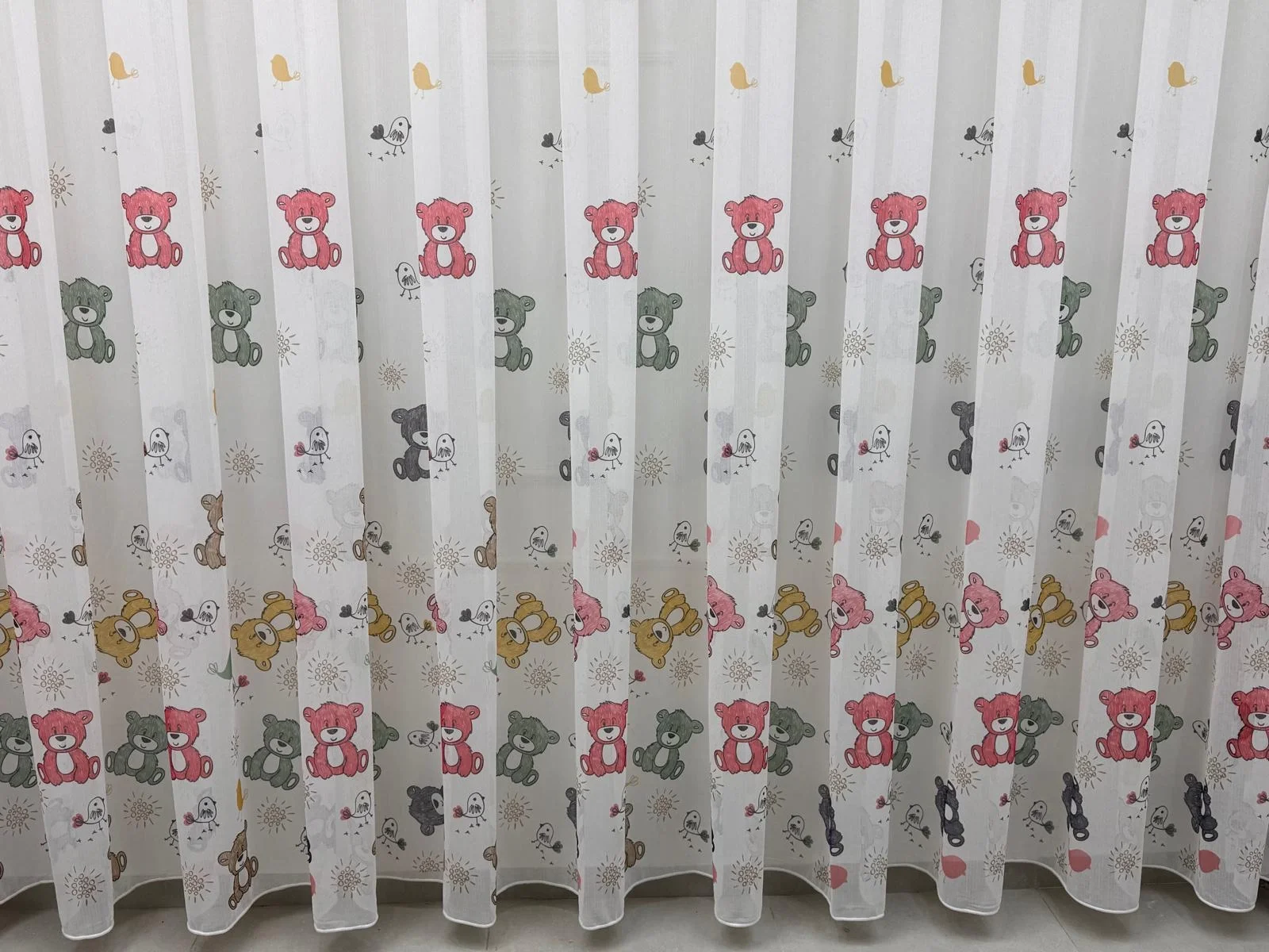 NİVEMESHOME HYL00009.801 ESTE BEAR ÇOCUK ODASI 1/2.5 PİLE TÜL PERDE PEMBE APM