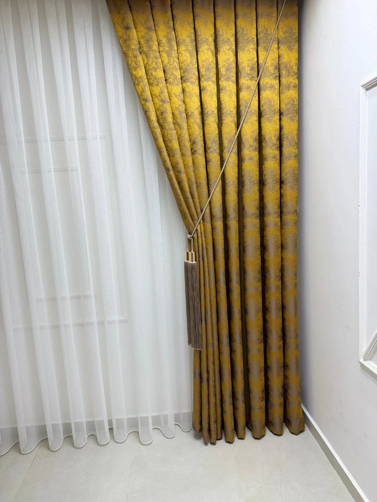 NİVEMESHOME İSTANBUL HARDAL 1/3 SIK PİLELİ FON PERDE APM