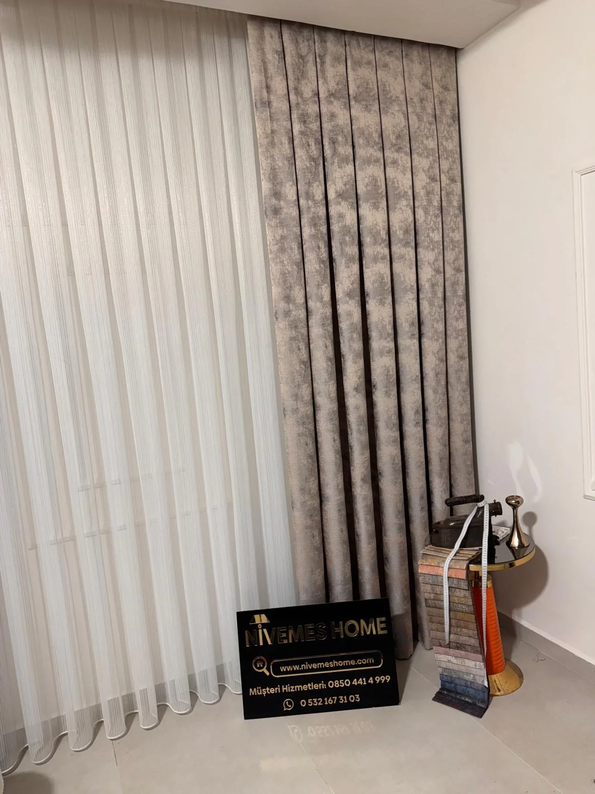 NİVEMESHOME ISTANBUL V-5304 1/3 Sık Kıvrımlı Foto Perde APM