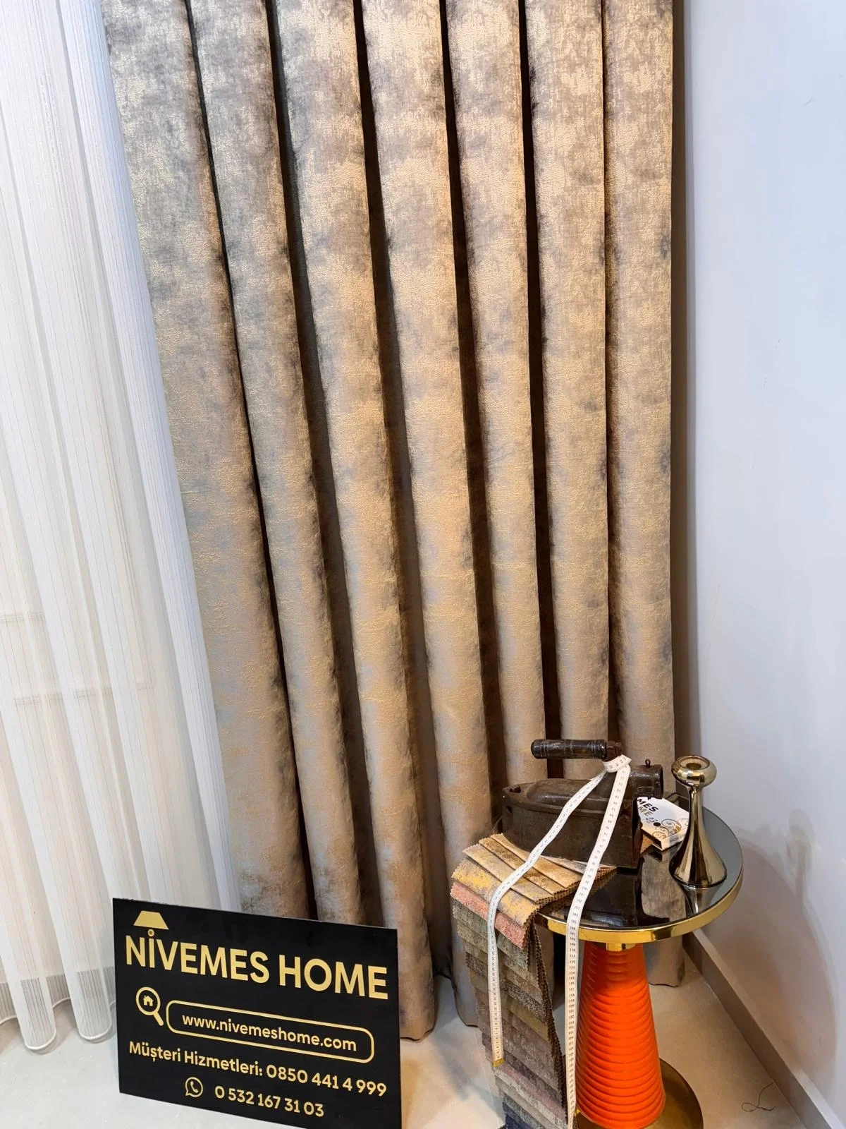 NİVEMESHOME ISTANBUL V-5304 1/3 Sık Kıvrımlı Foto Perde APM