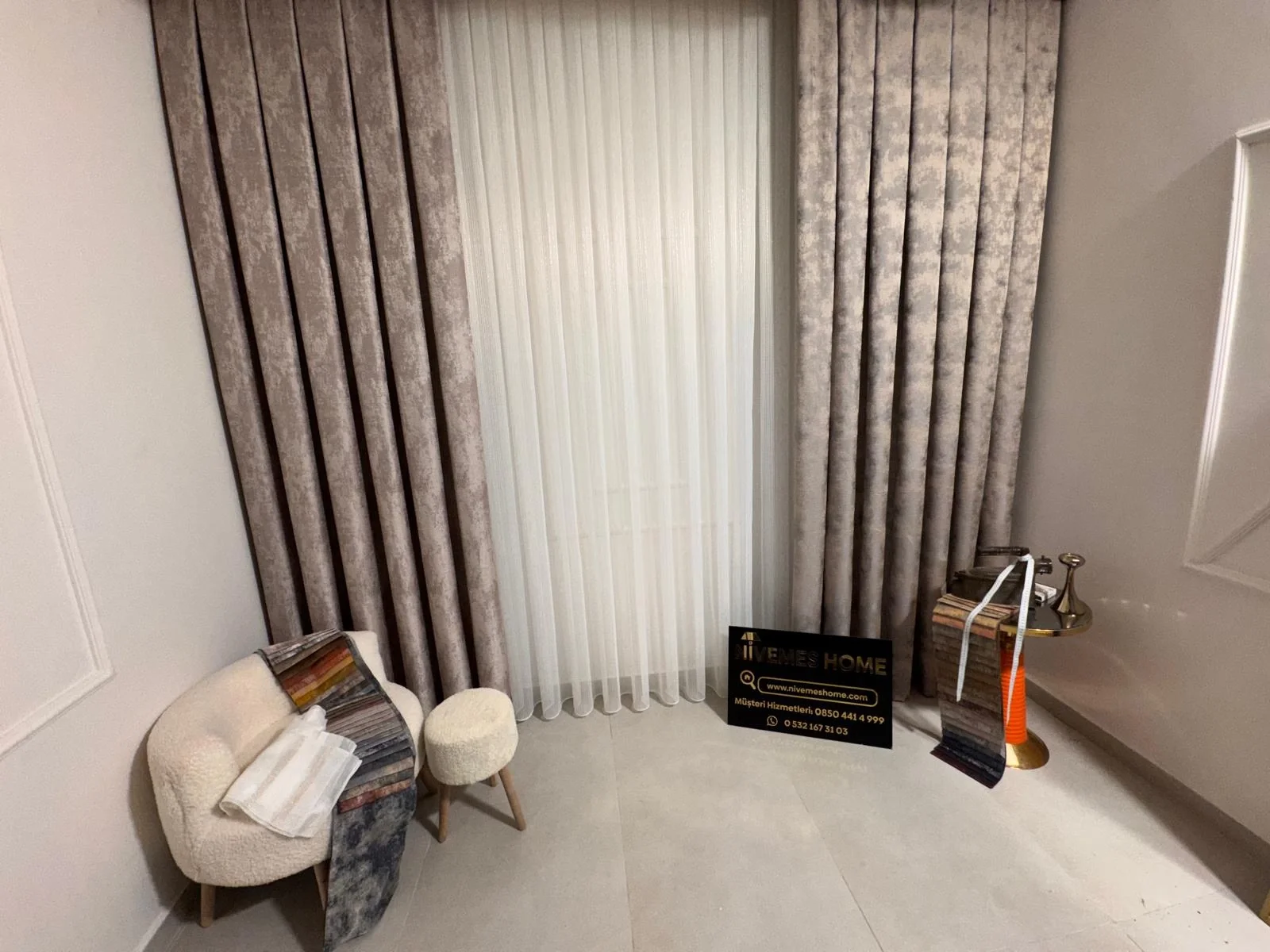 NİVEMESHOME ISTANBUL V-5304 1/3 Sık Kıvrımlı Foto Perde APM