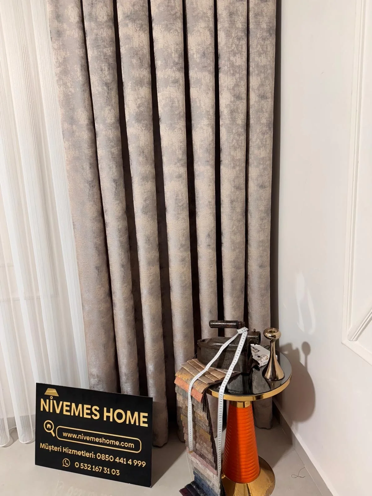 NİVEMESHOME ISTANBUL V-5304 1/3 Sık Kıvrımlı Foto Perde APM