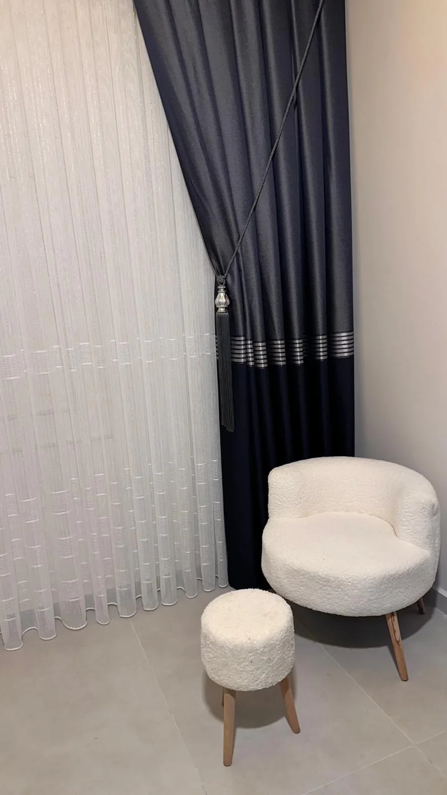 NİVEMESHOME KARAN ARGENTO 1/3 STOFFA A PIEGHE FINE TENDA APM