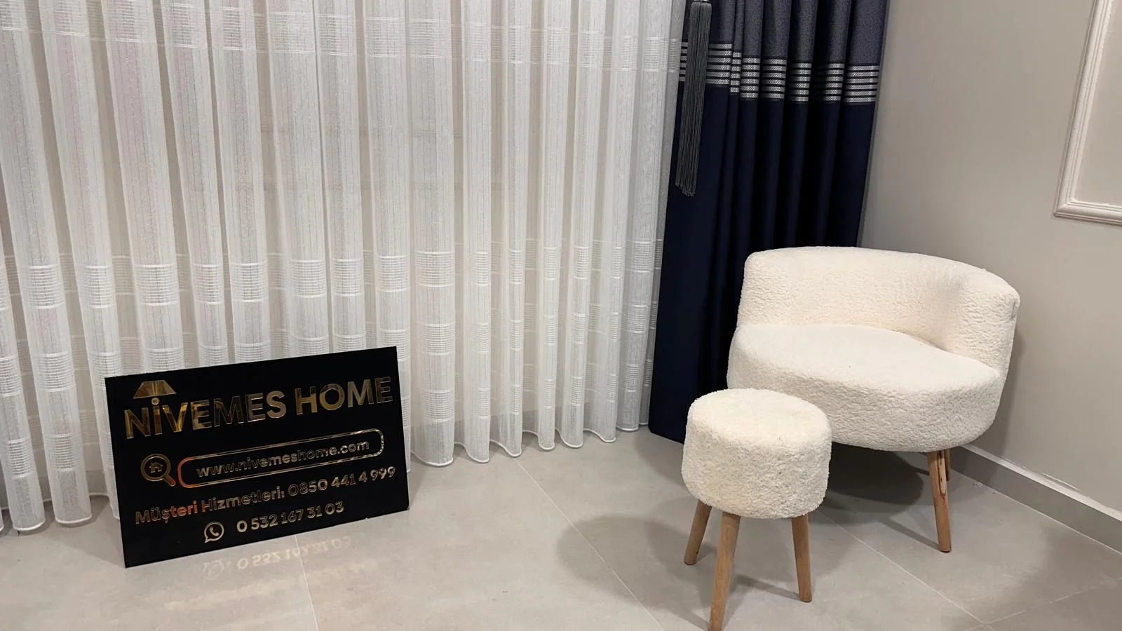 NİVEMESHOME KARAN ARGENTO 1/3 STOFFA A PIEGHE FINE TENDA APM