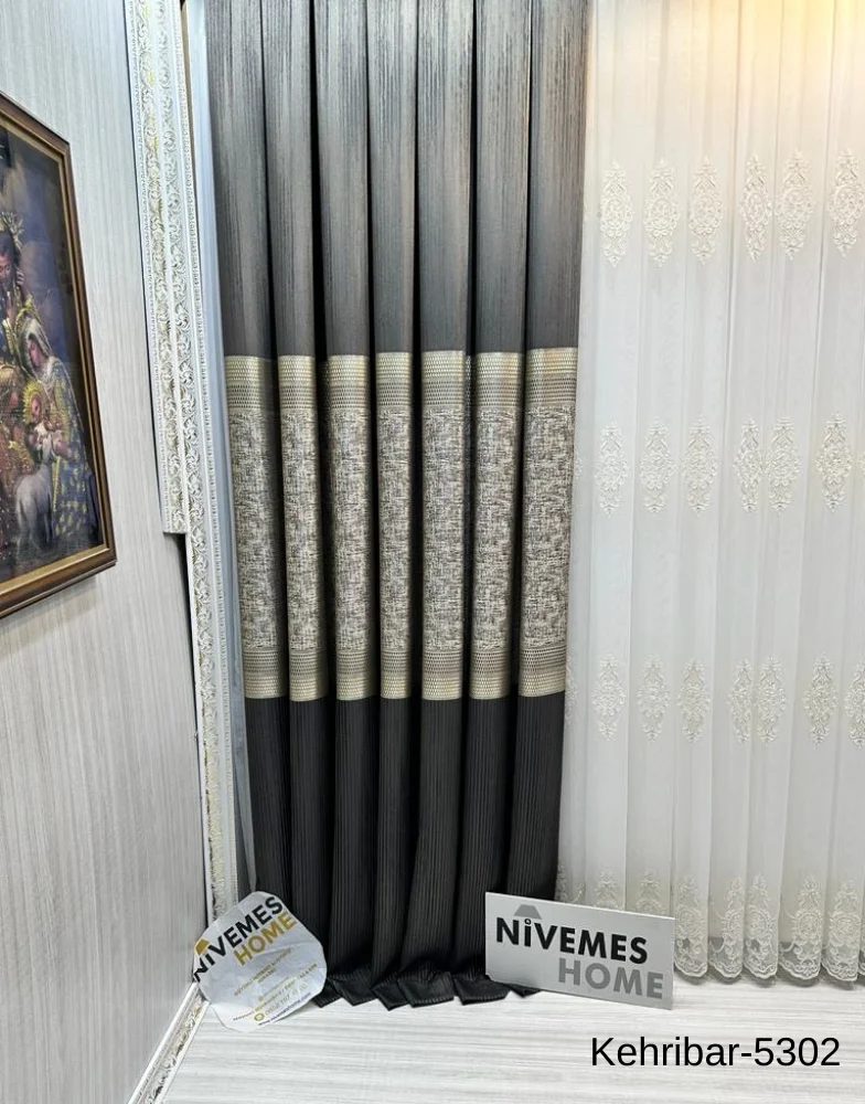 NİVEMESHOME ЯНТАСИТ FT614162 V-5302 ПАНО ФОНОВЫЕ ШТОРЫ 1/3 ПЛОТНЫЕ ГОРКИ ШТОРЫ АПМ