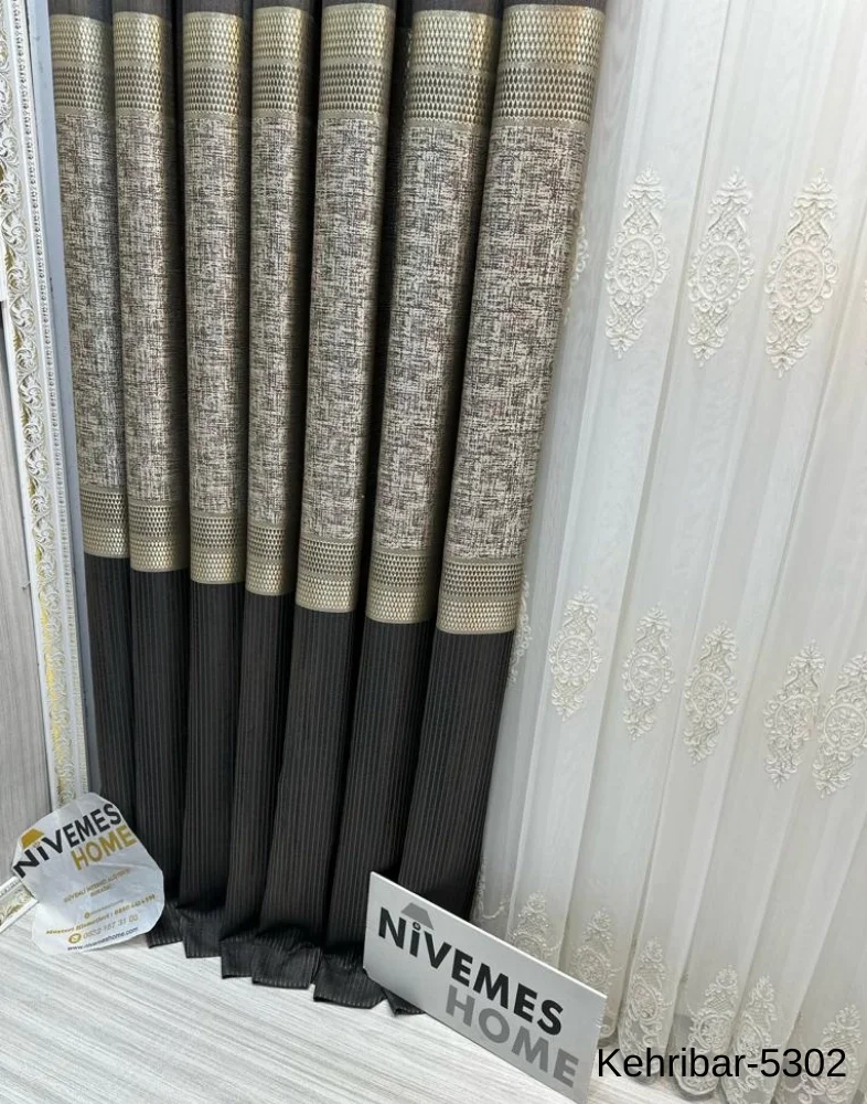 NİVEMESHOME ЯНТАСИТ FT614162 V-5302 ПАНО ФОНОВЫЕ ШТОРЫ 1/3 ПЛОТНЫЕ ГОРКИ ШТОРЫ АПМ