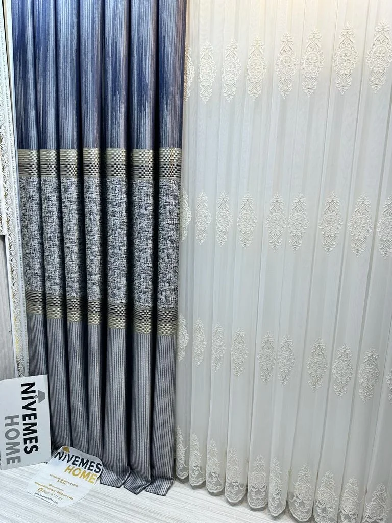 NİVEMESHOME KEHRİBAR FT614162 GÜMÜŞ 1/3 SIK PİLELİ FON PERDE APM
