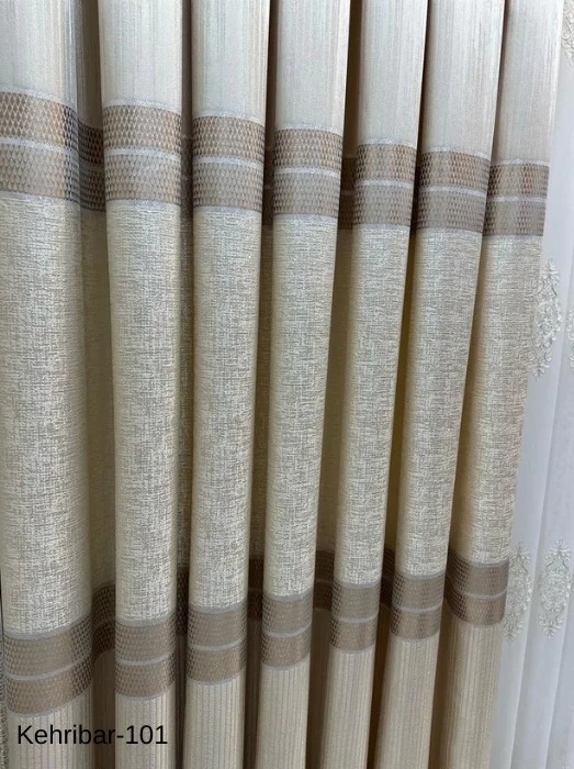 NİVEMESHOME KEHRİBAR FT614162 KREM V-101 1/3 SIK PİLELİ FON PERDE APM