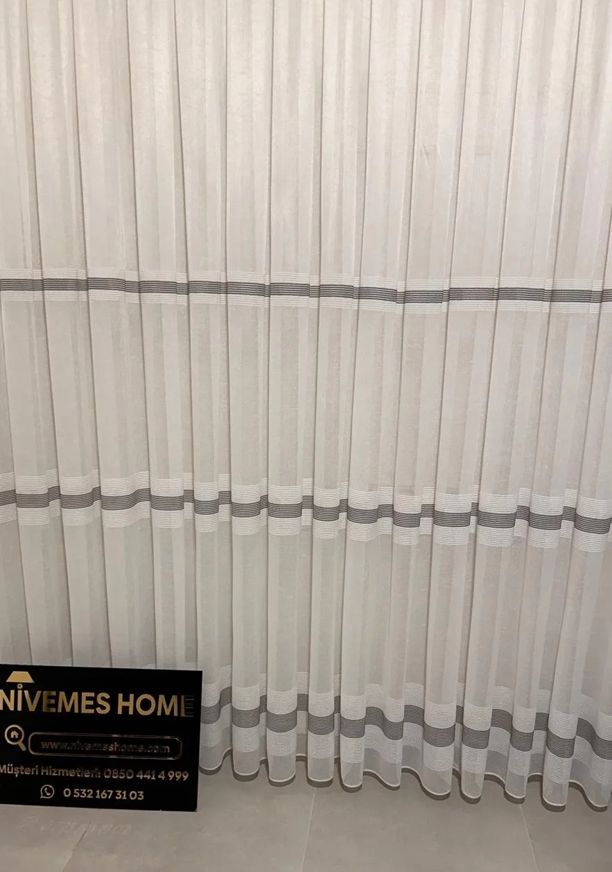 NİVEMESHOME KETEN MAYA W011905.804 1/3 SIK PİLELİ TÜL PERDE APM