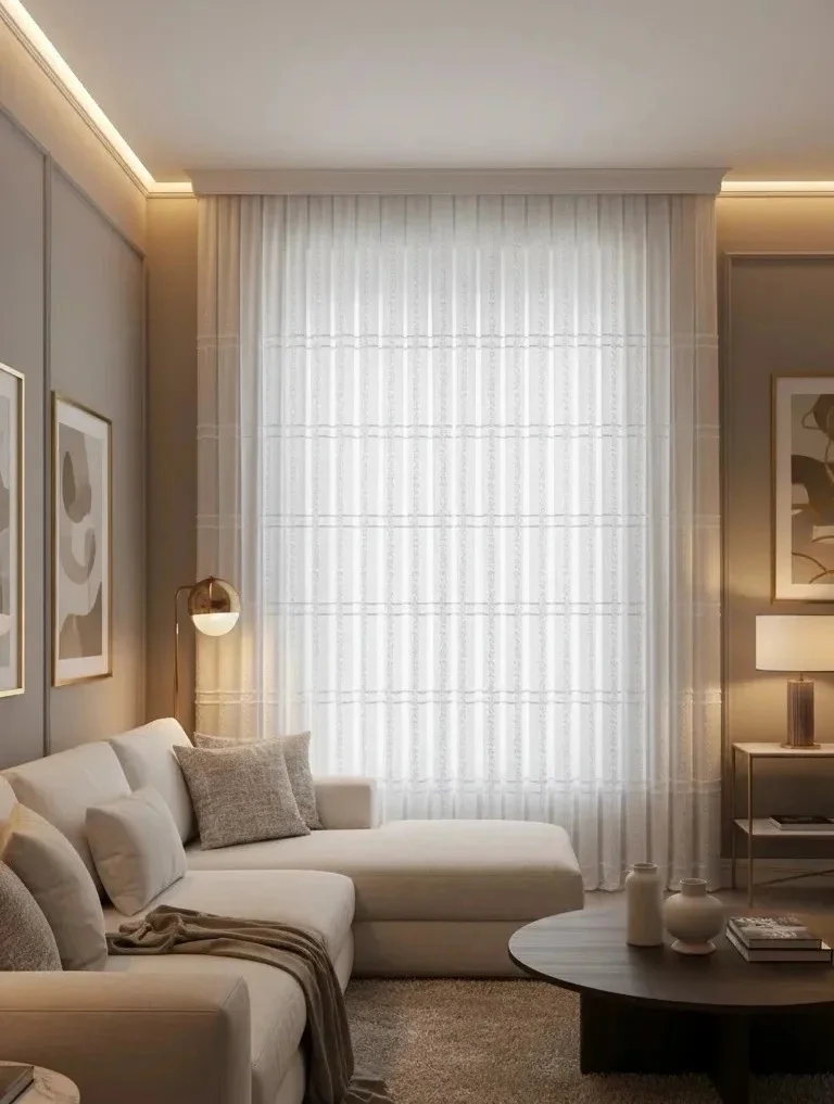 NİVEMESHOME KONAK 1-0028 EKRU 1/2,5 PİLELİ TÜL PERDE