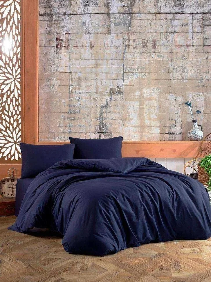NİVEMESHOME BLUE 100% COTTON DOUBLE BEDDING SET