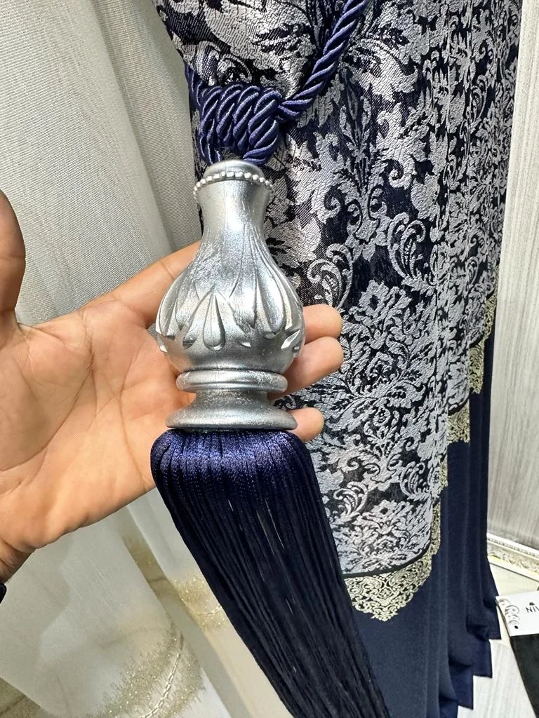 NİVEMESHOME LACİVERT SAÇAKLI GRİ APARAT TAVAN TOPLAMA BRAÇOL