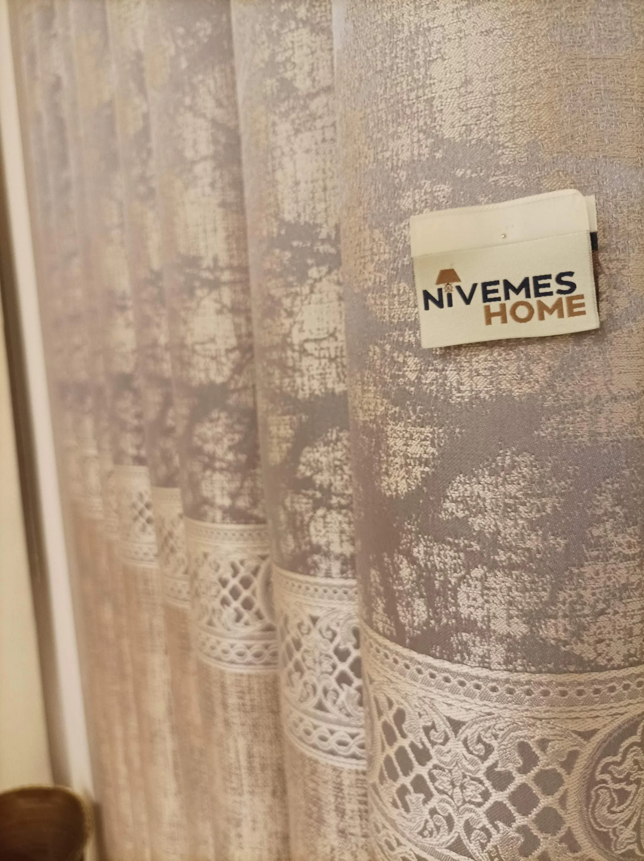 NİVEMESHOME LALİN BEJ 1/3 SIK PİLE  FON PERDE APM