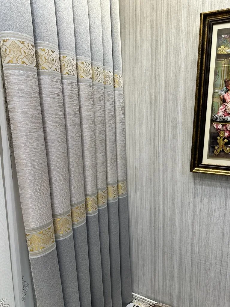 NİVEMESHOME LİKYA FT632120 V-2001 СЕРЫЙ 1/3 ГУСТОЕ НАТЯНУТОЕ ФОНОВОЕ ЗАНАВЕС