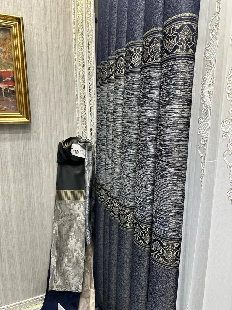 NİVEMESHOME LİKYA FT632120 V-502 LACİVERT 1/3 SIK PİLELİ FON PERDE APM