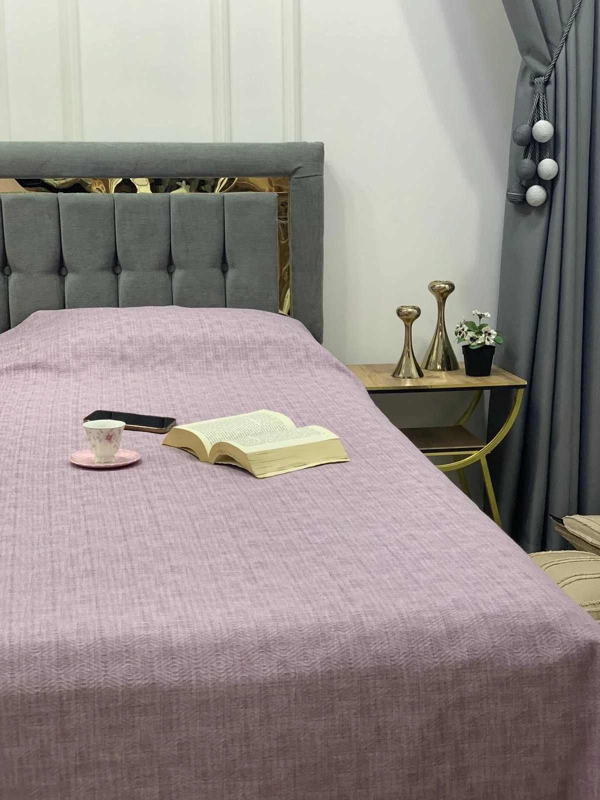 NİVEMESHOME LILA 160X230 TAGESDECKE EINZELBETT